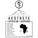 African Leopard field tag — Aesthete taxonomy card