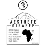 Giraffe field tag — Aesthete taxonomy card