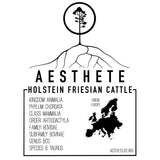 Holstein Friesian field tag — Aesthete taxonomy card