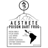 Poison Dart Frog field tag — Aesthete taxonomy card