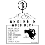 Wood Duck field tag — Aesthete taxonomy card