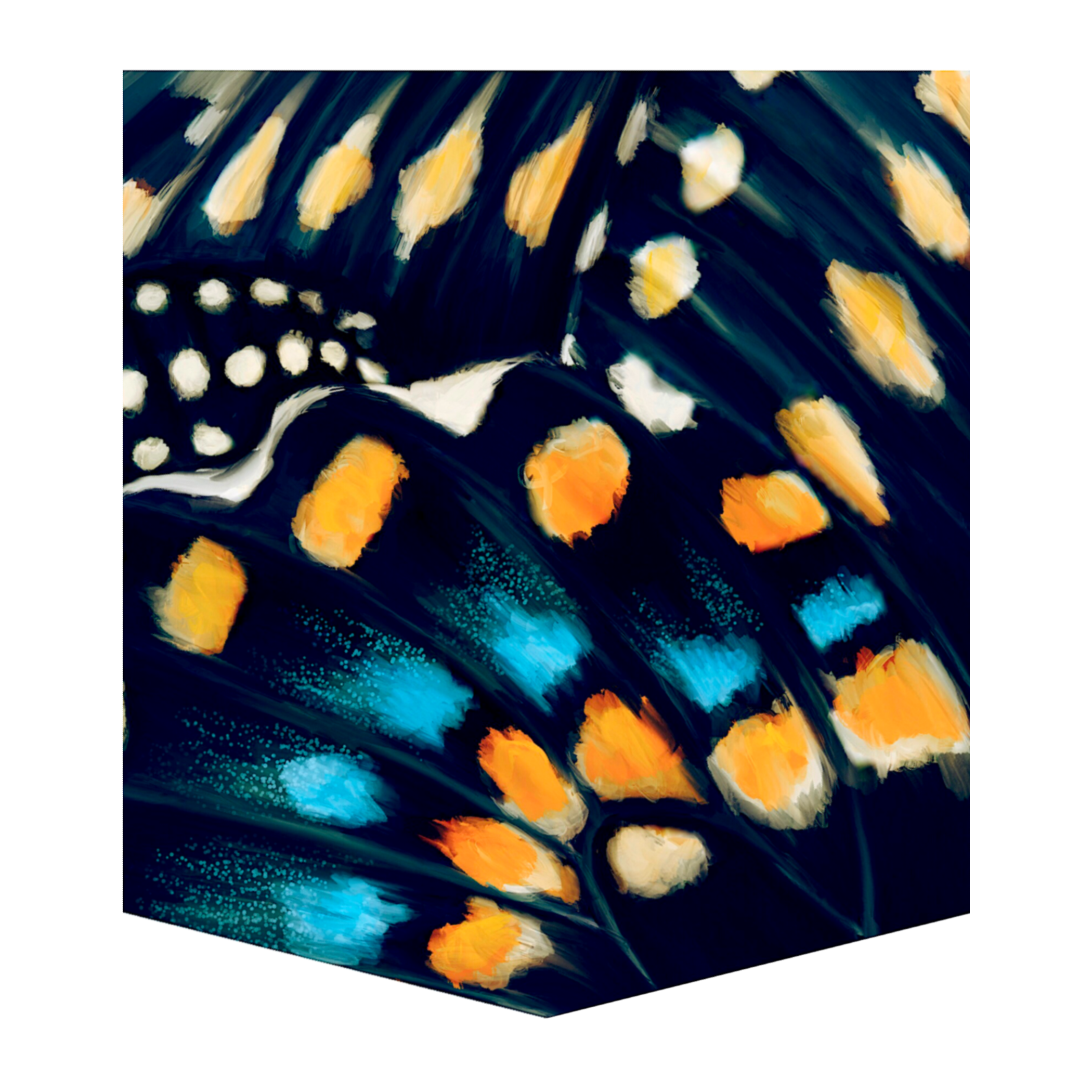 Blue Swallowtail Butterfly Women's Pocket Tee — hand-painted original